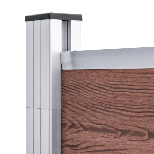 vidaXL Záhradný plot, WPC 175x186 cm, hnedý – Obrázok 5