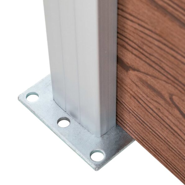 vidaXL Záhradný plot, WPC 175x186 cm, hnedý – Obrázok 6