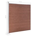 vidaXL Záhradný plot, WPC 175x186 cm, hnedý – Obrázok 9