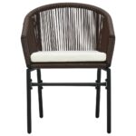 vidaXL Záhradné stoličky 2 ks, hnedé, PE ratan – Obrázok 3