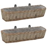 vidaXL Balkónový kvetináč 2 ks, prútie s vložkou z PE 80 cm