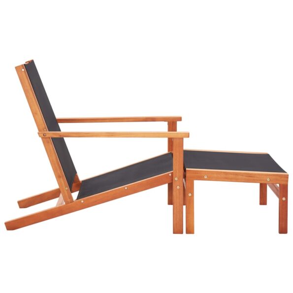 vidaXL Záhradné kreslo s podnožkou eukalyptový masív a textilén – Obrázok 3