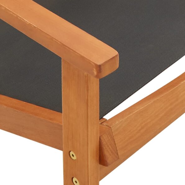 vidaXL Záhradné kreslo s podnožkou eukalyptový masív a textilén – Obrázok 9