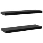 vidaXL Plávajúce nástenné police 2 ks čierne 100x20x3,8 cm – Obrázok 2