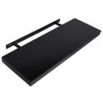 vidaXL Plávajúce nástenné police 2 ks čierne 100x20x3,8 cm – Obrázok 4