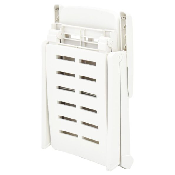 vidaXL Skladacie záhradné ležadlo, plast, biele – Obrázok 7