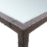 vidaXL Záhradný jedálenský stôl hnedý 200x200x74 cm polyratanový – Obrázok 3