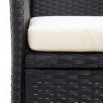 vidaXL 2-miestna záhradná lavica s čajovým stolíkom 143 cm polyratan čierna – Obrázok 5