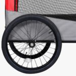 vidaXL Vozík pre domáce zvieratá na bicykel/beh 2-v-1, červeno sivý – Obrázok 10