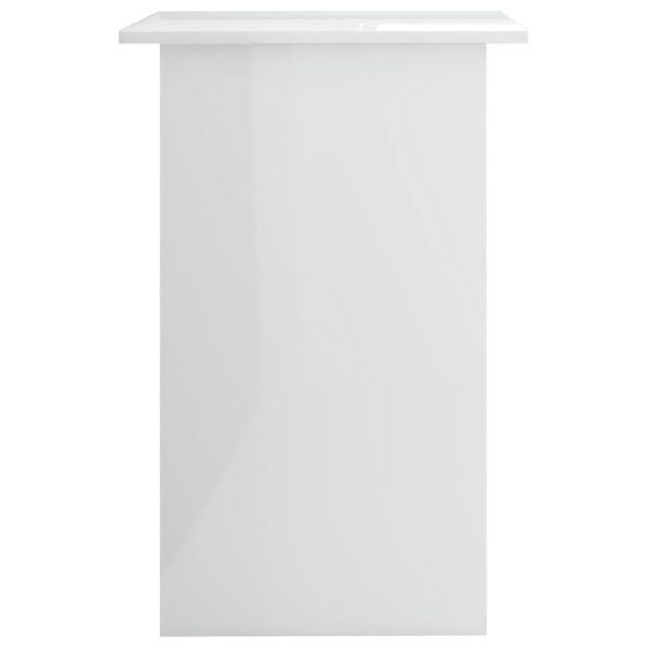 vidaXL Písací stôl, lesklý biely 90x50x74 cm, drevotrieska – Obrázok 5