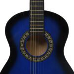 vidaXL 8-dielna klasická gitarová sada pre začiatočníkov modrá 1/2 34" – Obrázok 9