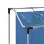 vidaXL Kôš na triedenie bielizne s 3 vreckami modrý oceľový – Obrázok 4