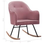 vidaXL Hojdacie kreslo, ružové, zamat – Obrázok 8