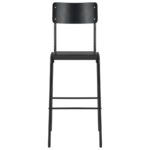 vidaXL Barové stoličky 4 ks čierne preglejka a oceľ – Obrázok 3