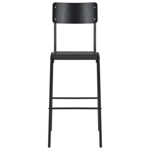 vidaXL Barové stoličky 4 ks čierne preglejka a oceľ – Obrázok 3