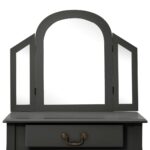 vidaXL Toaletný stolík so stoličkou sivý 65x36x128 cm drevo paulovnie MDF – Obrázok 9