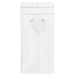 vidaXL Bambusový kôš na bielizeň s 2 priečinkami, biely 72 l – Obrázok 5