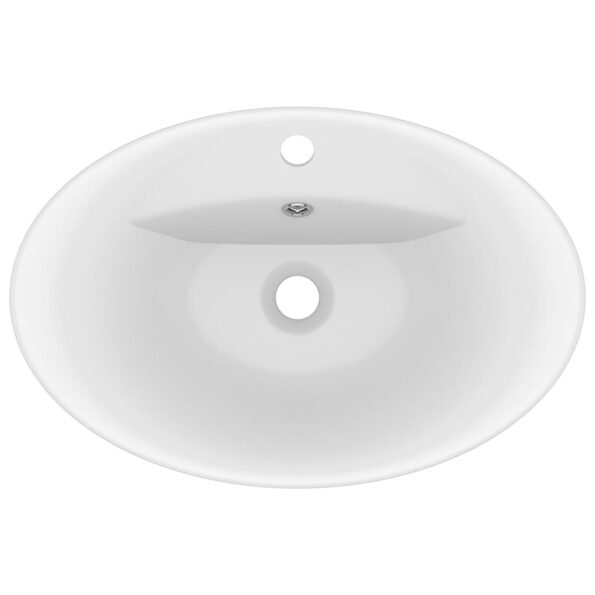 vidaXL Luxusné umývadlo, prepad, matné biele 58,5x39 cm, keramika – Obrázok 4