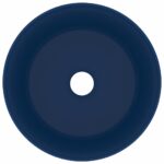vidaXL Luxusné umývadlo, okrúhle, matné tmavomodré 40x15 cm, keramika – Obrázok 3