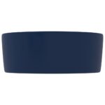 vidaXL Luxusné umývadlo, okrúhle, matné tmavomodré 40x15 cm, keramika – Obrázok 4