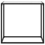 vidaXL Konzolový stolík biely 80x35x75 cm tvrdené sklo – Obrázok 2