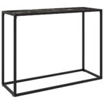 vidaXL Konzolový stolík čierny 100x35x75 cm tvrdené sklo