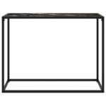 vidaXL Konzolový stolík čierny 100x35x75 cm tvrdené sklo – Obrázok 2