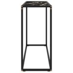 vidaXL Konzolový stolík čierny 100x35x75 cm tvrdené sklo – Obrázok 3
