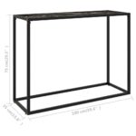 vidaXL Konzolový stolík čierny 100x35x75 cm tvrdené sklo – Obrázok 6