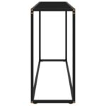 vidaXL Konzolový stolík čierny 120x35x75 cm tvrdené sklo – Obrázok 3