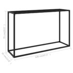 vidaXL Konzolový stolík čierny 120x35x75 cm tvrdené sklo – Obrázok 6