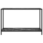 vidaXL Konzolový stolík, čierny 120x35x75 cm, tvrdené sklo – Obrázok 2