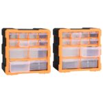 vidaXL Organizéry s 12 zásuvkami 2 ks 26,5x16x26 cm – Obrázok 6