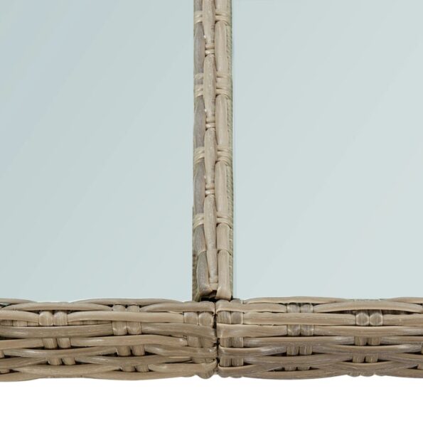 vidaXL Záhradný jedálenský stôl hnedý 200x100x74 cm sklo a polyratan – Obrázok 5