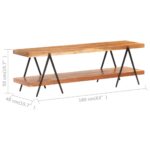 vidaXL TV skrinka 160x40x50 cm, akáciový masív – Obrázok 5