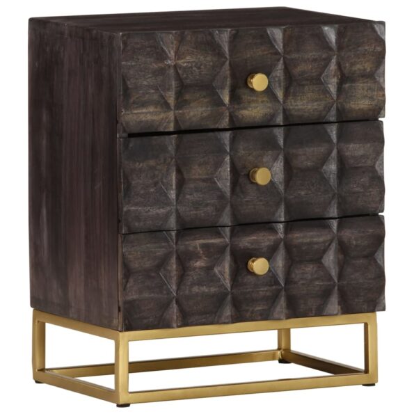 vidaXL Nočný stolík čierny 40x30x50 cm masívne mangovníkové drevo – Obrázok 10