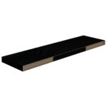 vidaXL Plávajúce nástenné police 4ks, lesklé čierne 90x23,5x3,8cm, MDF – Obrázok 7