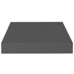 vidaXL Plávajúce nástenné police 2 ks, lesklé sivé 23x23,5x3,8cm, MDF – Obrázok 5