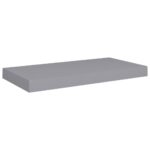 vidaXL Plávajúce nástenné police 4 ks, sivé 50x23x3,8 cm, MDF – Obrázok 4