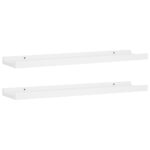 vidaXL Poličky na zarámované obrázky 2 ks biele 60x9x3 cm MDF – Obrázok 2