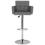 vidaXL Barové stoličky 2 ks, sivé, umelá koža – Obrázok 3