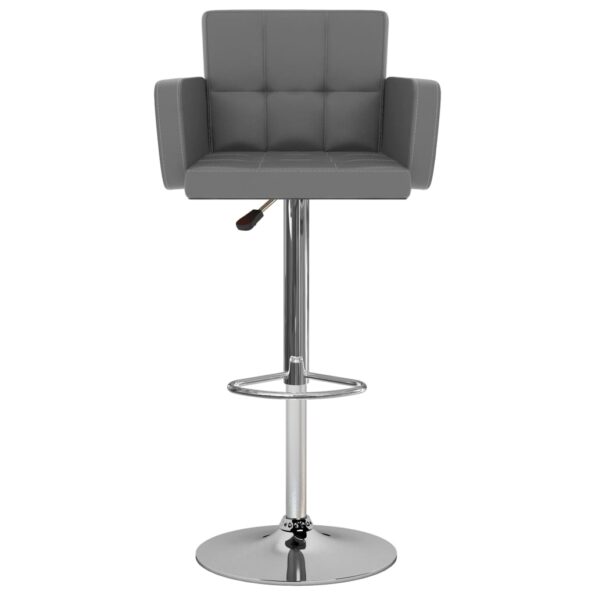 vidaXL Barové stoličky 2 ks, sivé, umelá koža – Obrázok 3