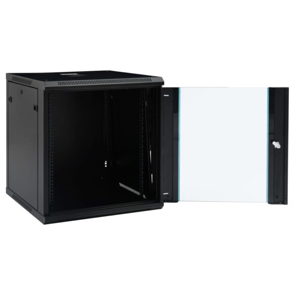 vidaXL 12U Nástenná serverová skriňa 19" 600x600x640 mm IP20 – Obrázok 5