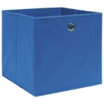 vidaXL Úložné boxy 10 ks, netkaná textília 28x28x28 cm, modré – Obrázok 3