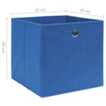 vidaXL Úložné boxy 10 ks, netkaná textília 28x28x28 cm, modré – Obrázok 5