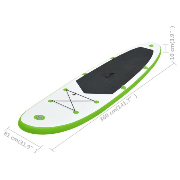vidaXL Nafukovací Stand up paddleboard, zeleno biely – Obrázok 9
