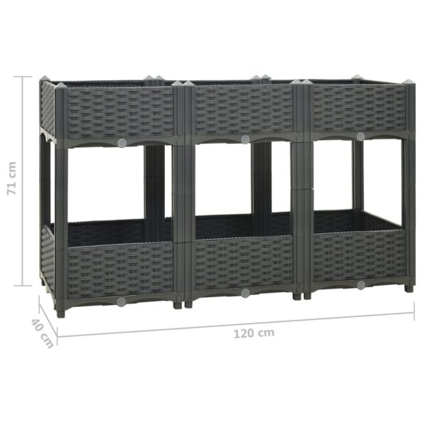vidaXL Vyvýšený záhon 120x40x71 cm polypropylén – Obrázok 6