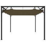 vidaXL Záhradný altánok, zaťahovacia strecha 3x3 m, sivohnedý 180 g/m² – Obrázok 3