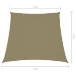 vidaXL Tieniaca plachta, oxford, lichobežníková 2/4x3 m, béžová – Obrázok 6
