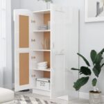 vidaXL Knižnica, lesklá biela 82,5x30,5x150 cm, kompozitné drevo – Obrázok 3
